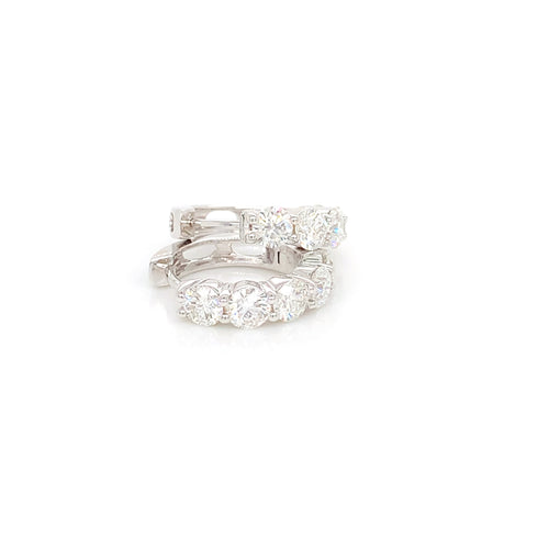 14K White Gold Diamond Mini Hoops | 2.20 CTW Fine Natural Diamonds