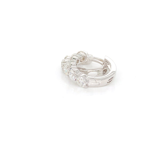 14K White Gold Diamond Mini Hoops | 2.20 CTW Fine Natural Diamonds
