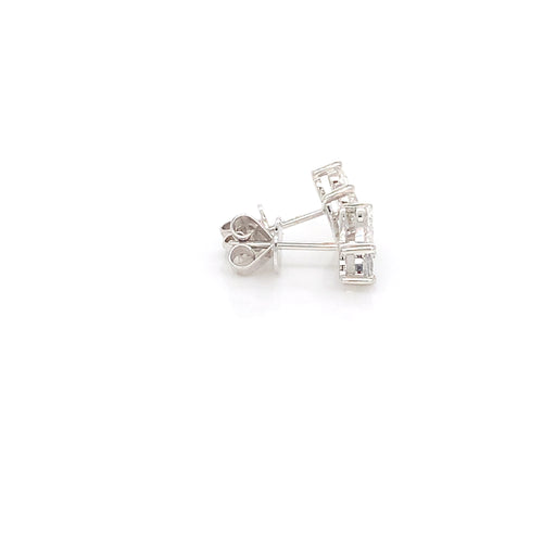 14K Heart Diamond Stud Earrings | 0.93 CTW Pear & Round Cut