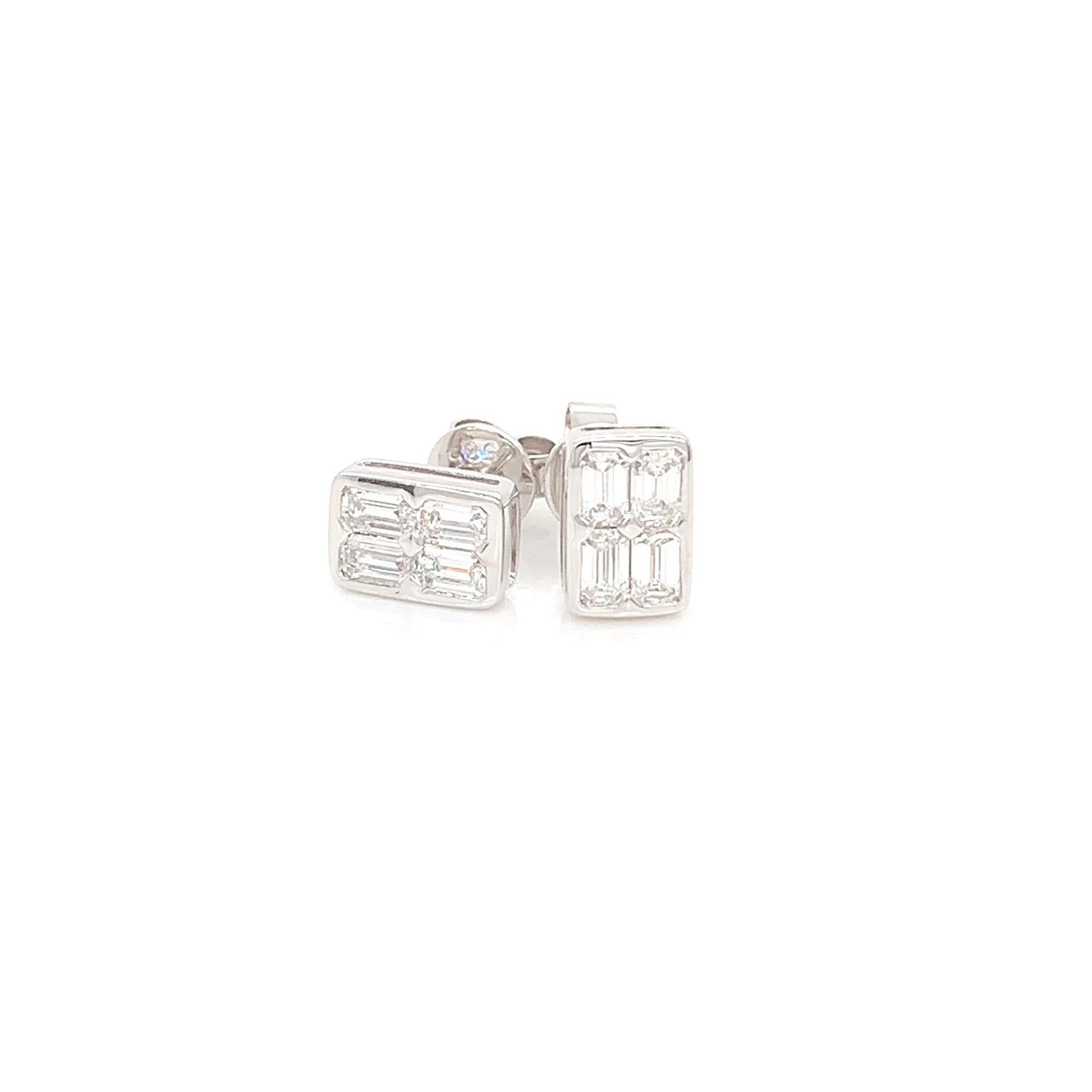 14K Emerald Diamond Stud Earrings | Classic 0.88 CTW Luxury
