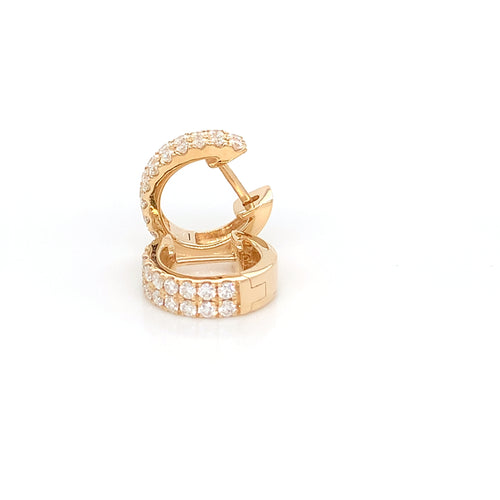14K Yellow Diamond Huggies Earrings | Brilliant 0.72 CTW Luxury Hoops