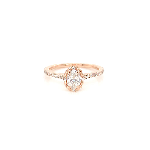 Rose Gold Black Diamond Engagement Ring | 14K Bold & Elegant Design