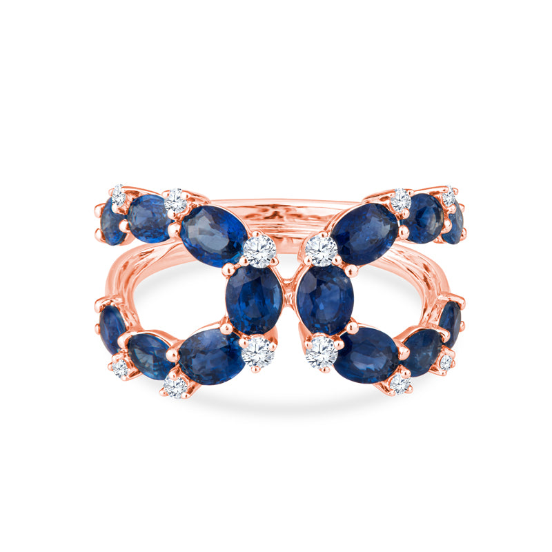 Intertwined Horseshoes Sparkle with Sapphire & Diamond Fate