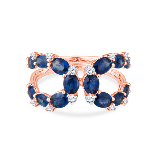 Intertwined Horseshoes Sparkle with Sapphire & Diamond Fate