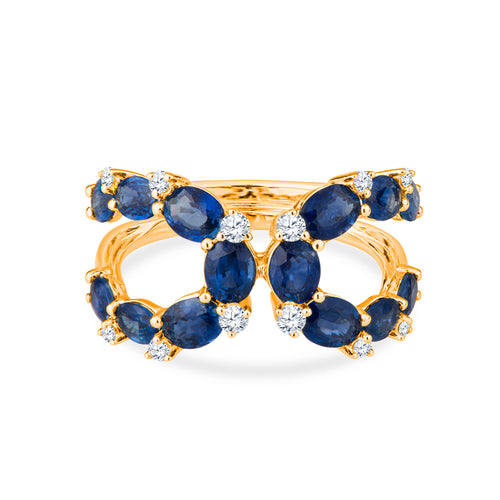 Intertwined Horseshoes Sparkle with Sapphire & Diamond Fate