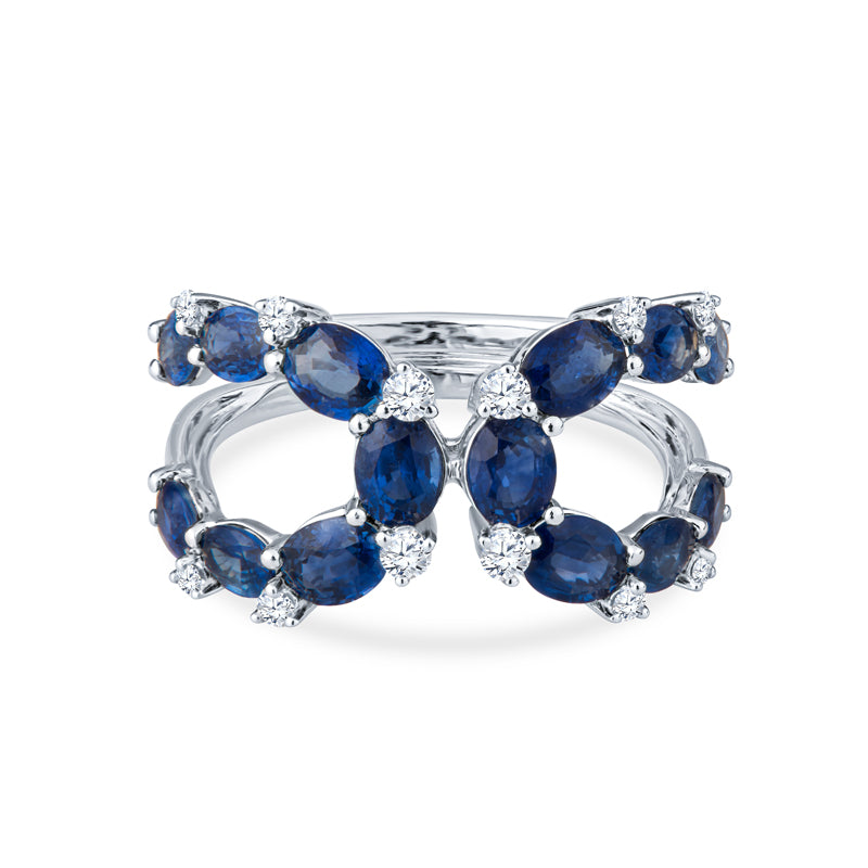 Intertwined Horseshoes Sparkle with Sapphire & Diamond Fate
