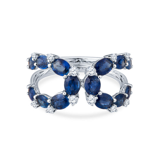 Intertwined Horseshoes Sparkle with Sapphire & Diamond Fate