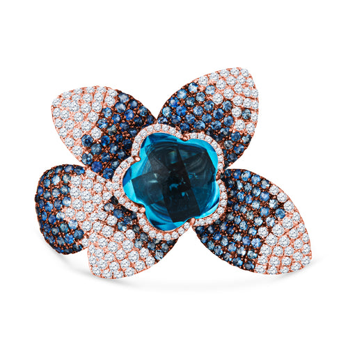 Gradient Dazzles in Diamond-Kissed Garden of Eden Fashion Ring
