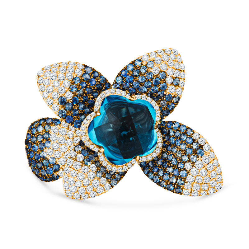 Gradient Dazzles in Diamond-Kissed Garden of Eden Fashion Ring