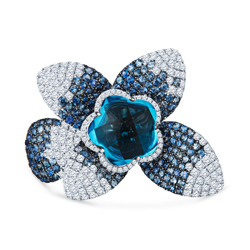 Gradient Dazzles in Diamond-Kissed Garden of Eden Fashion Ring