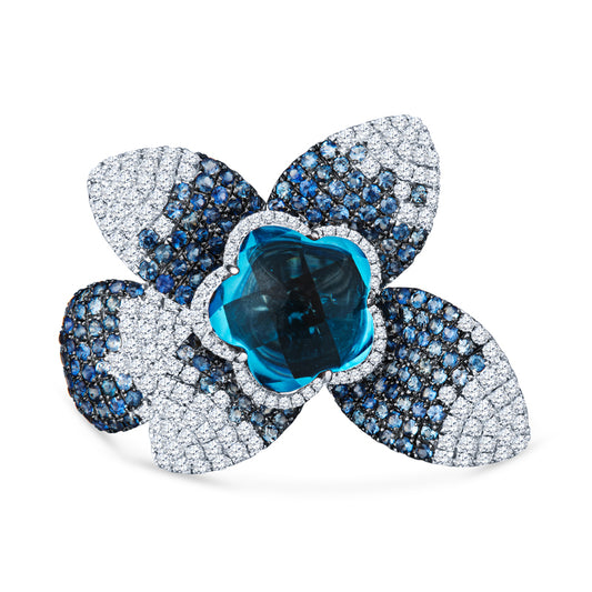 Gradient Dazzles in Diamond-Kissed Garden of Eden Fashion Ring