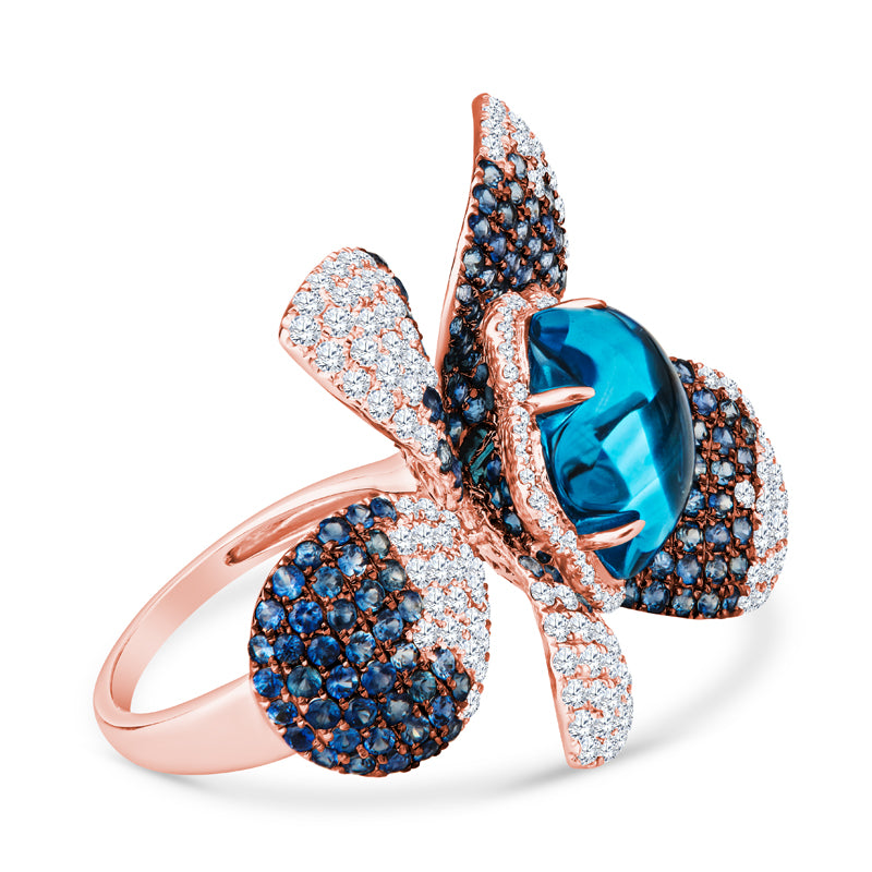 Gradient Dazzles in Diamond-Kissed Garden of Eden Fashion Ring