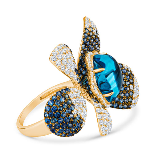 Gradient Dazzles in Diamond-Kissed Garden of Eden Fashion Ring