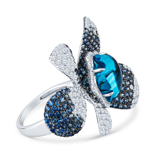 Gradient Dazzles in Diamond-Kissed Garden of Eden Fashion Ring