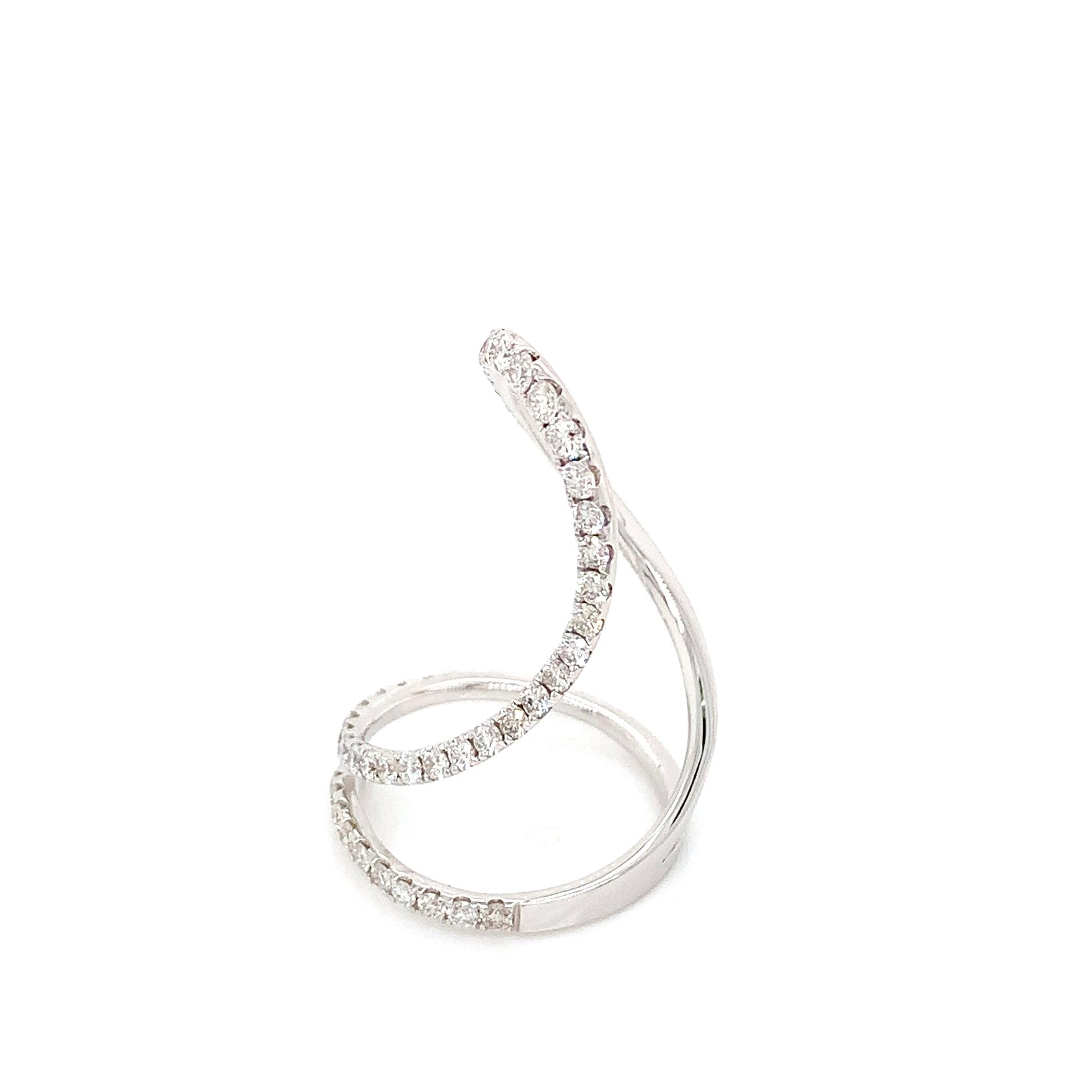 18kt White Gold Wrap Ring: 1.06ct Fine Natural Diamonds