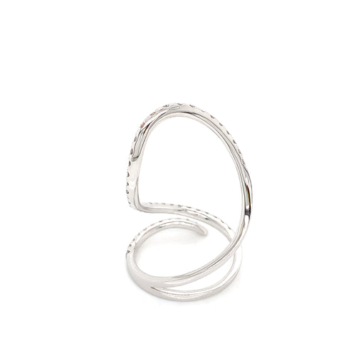 18kt White Gold Wrap Ring: 1.06ct Fine Natural Diamonds