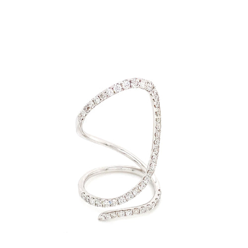 18kt White Gold Wrap Ring: 1.06ct Fine Natural Diamonds