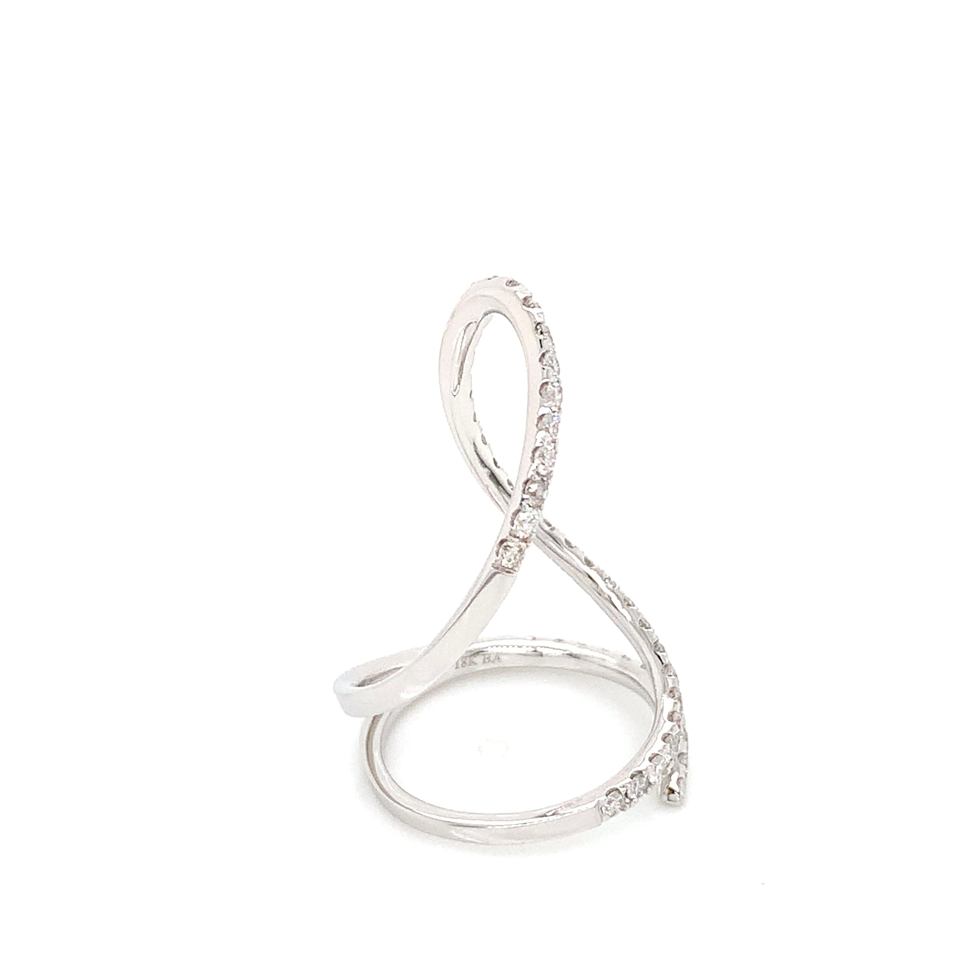 18kt White Gold Wrap Ring: 1.06ct Fine Natural Diamonds