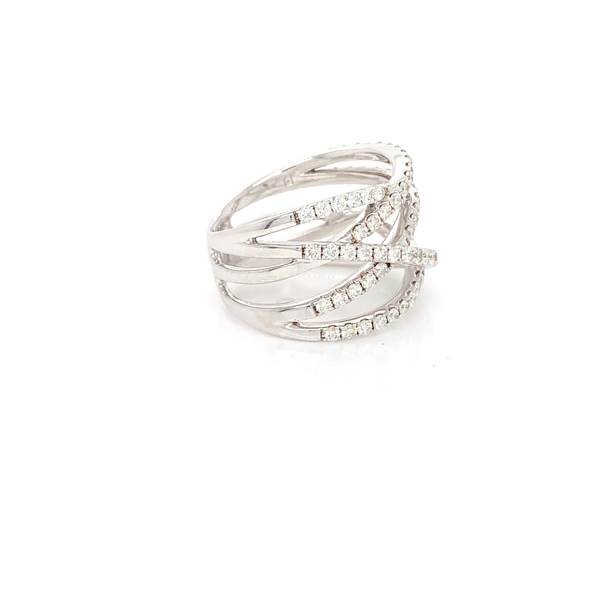14kt White Gold Crisscrossband: Stunning 1.25ct Diamond Band