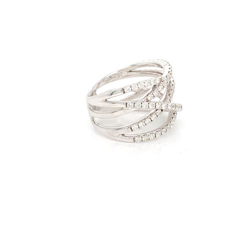 14kt White Gold Crisscrossband: Stunning 1.25ct Diamond Band