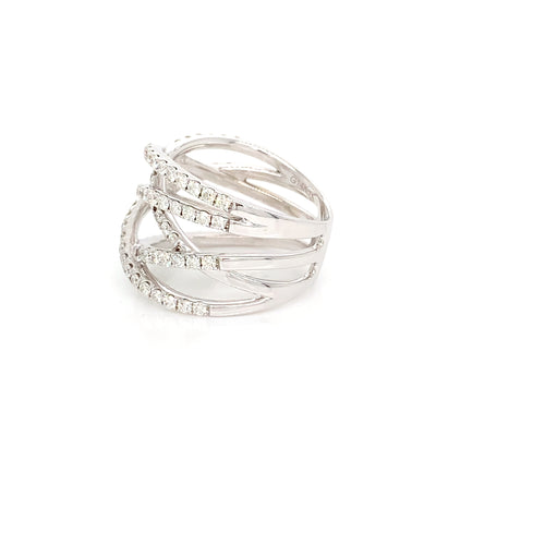 14kt White Gold Crisscrossband: Stunning 1.25ct Diamond Band