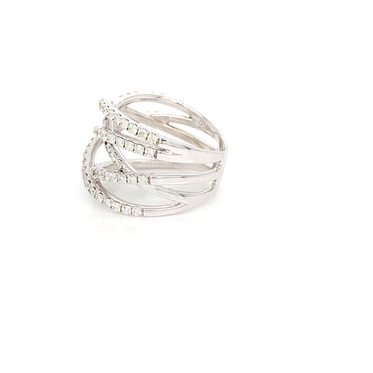 14kt White Gold Crisscrossband: Stunning 1.25ct Diamond Band