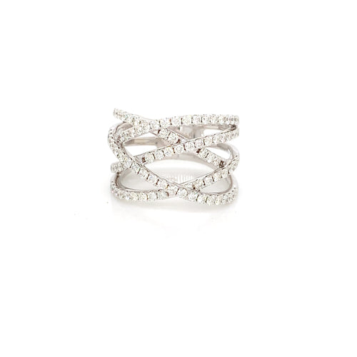 14kt White Gold Crisscrossband: Stunning 1.25ct Diamond Band