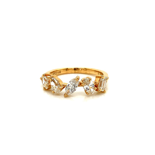 Chic 18KY Mixed Cut Diamond Fashion Ring – 0.99 CTW of Earth-Mined Diamonds