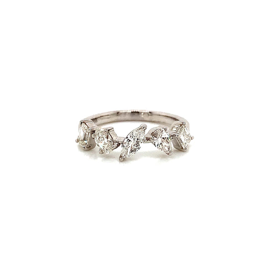 Elegant 18KW Fashion Ring with Mixed Shape Diamonds – 1.00 CTW of Earth-Mined Diamonds