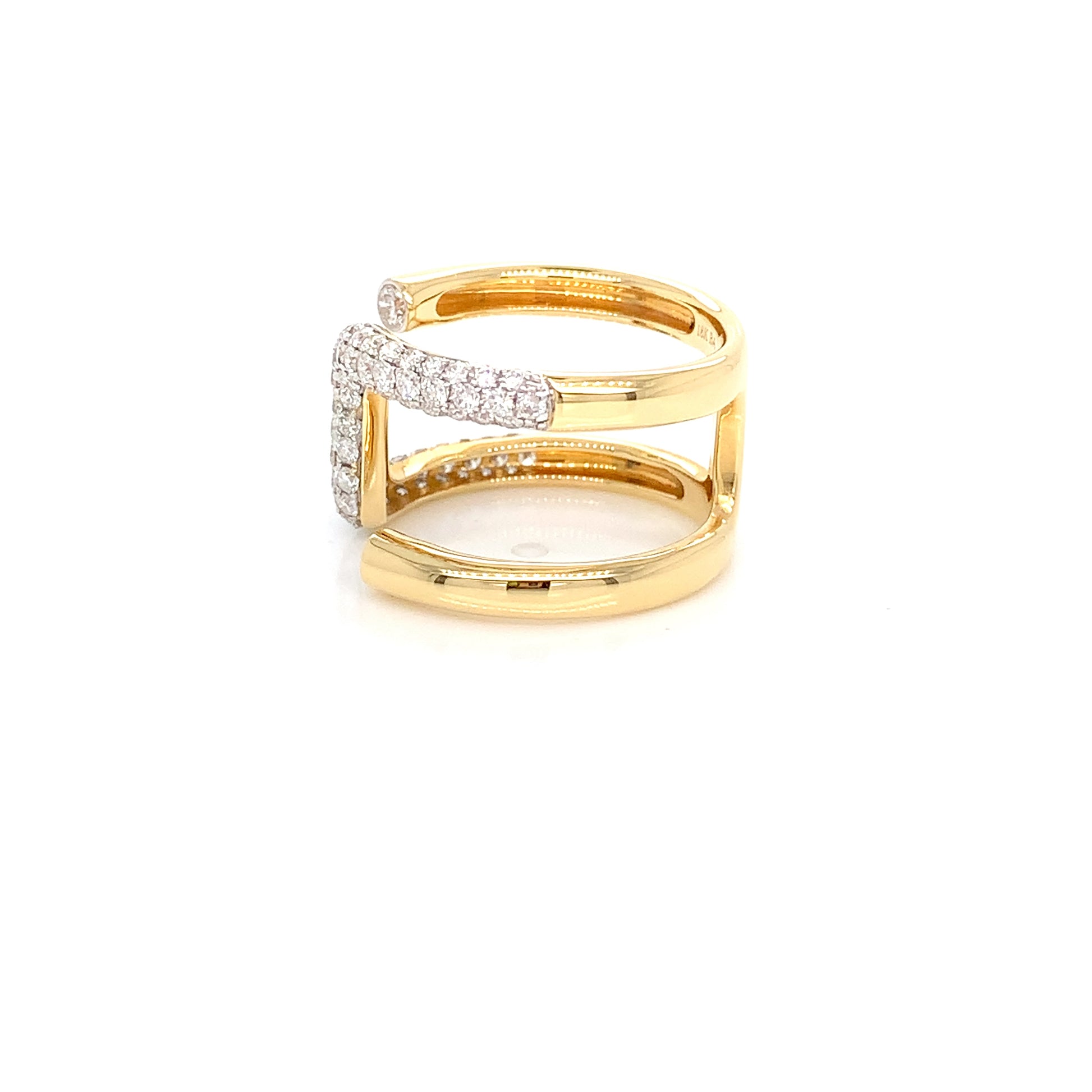 18kt Yellow Gold S Design Ring: Striking 1.00ct Diamond Statement