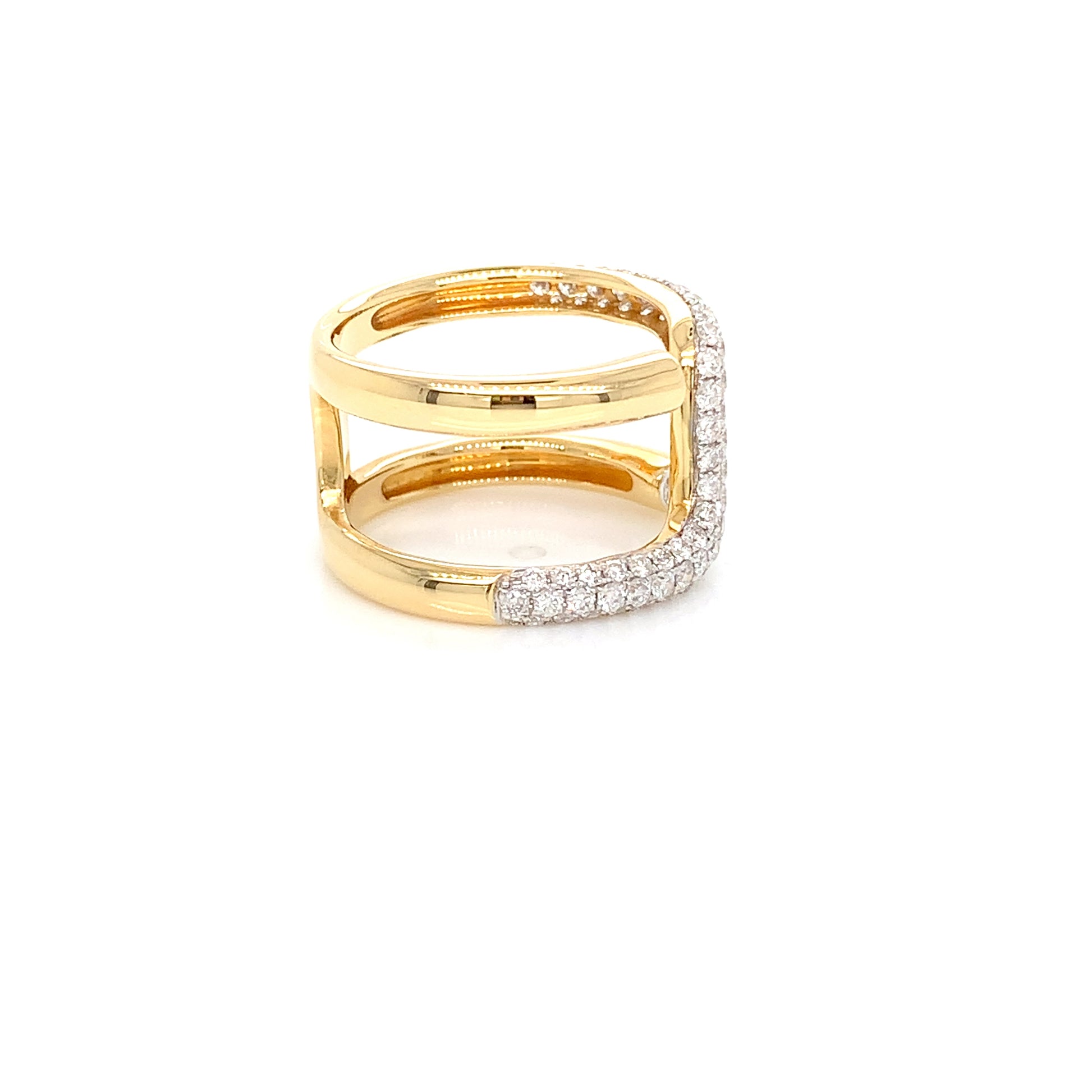 18kt Yellow Gold S Design Ring: Striking 1.00ct Diamond Statement