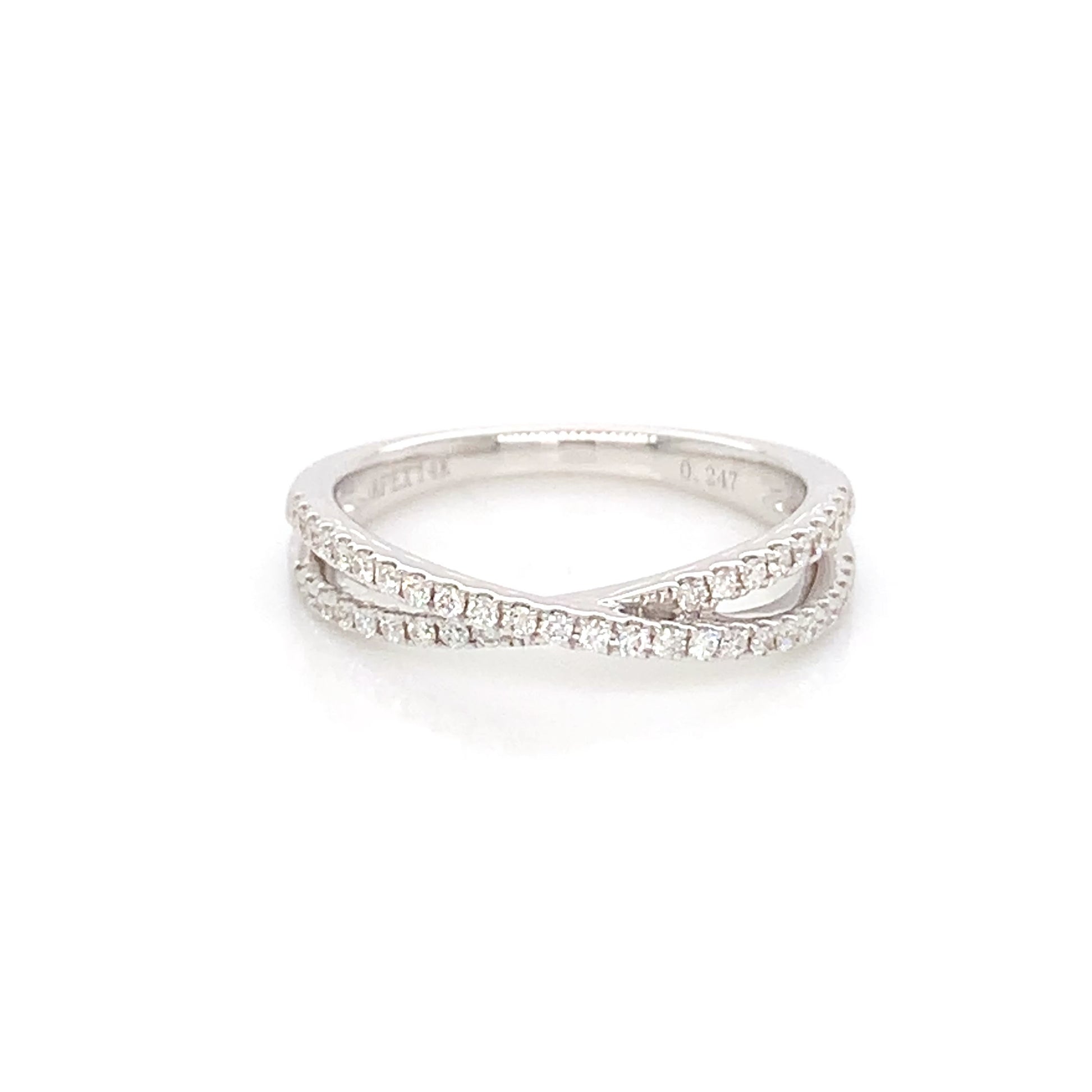 14K White Gold Double Wrap Ring | Fine Natural Diamond Band