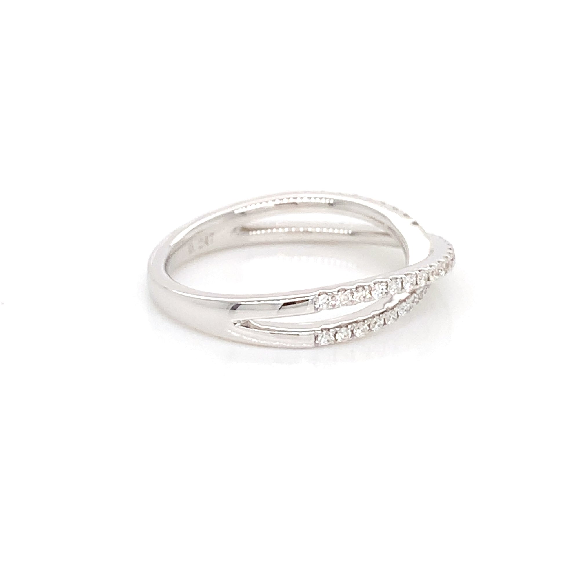 14K White Gold Double Wrap Ring | Fine Natural Diamond Band