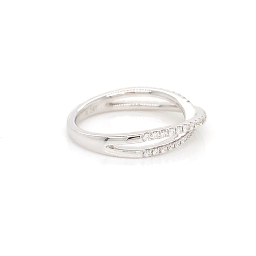 14K White Gold Double Wrap Ring | Fine Natural Diamond Band