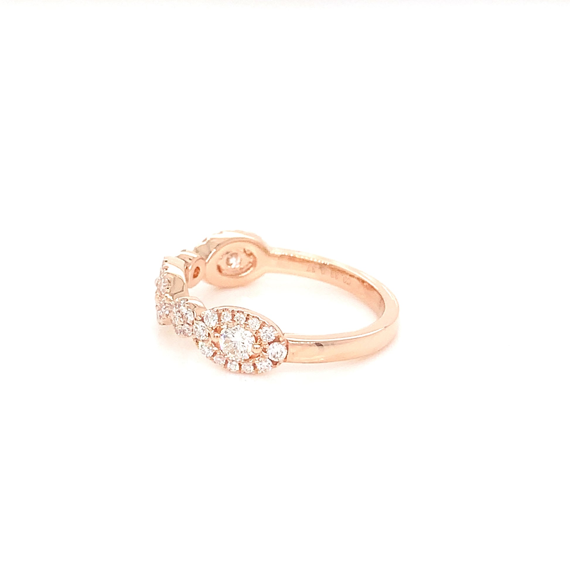 14K Rose Gold Chain Diamond Ring | Elegant 0.70 CTW Design