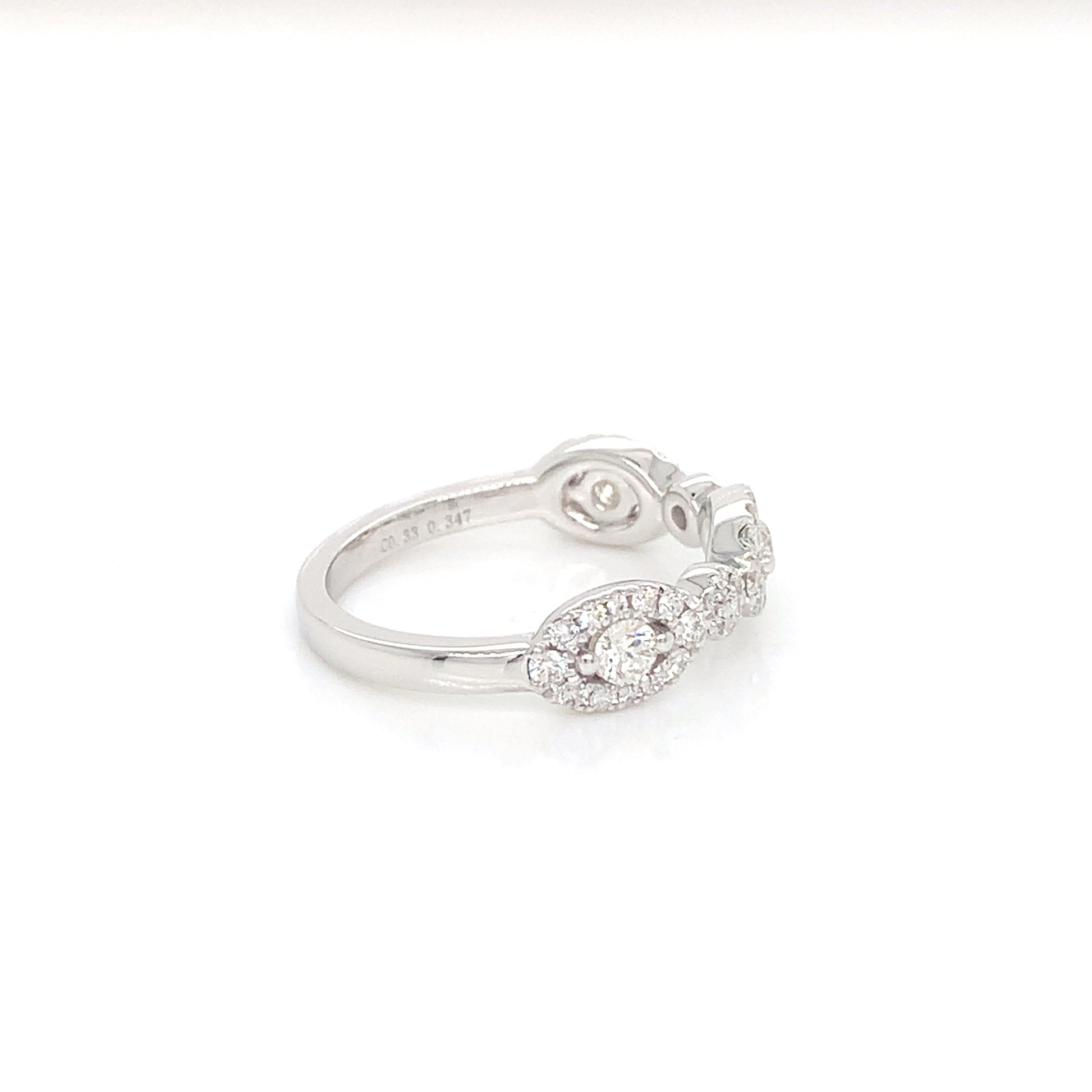 14K White Gold Chain Diamond Ring | Elegant Linked Band 0.67 CTW