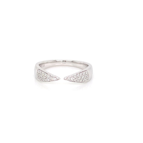 14K White Gold Pointed Diamond Ring | Sleek Modern Accent 0.16 CTW