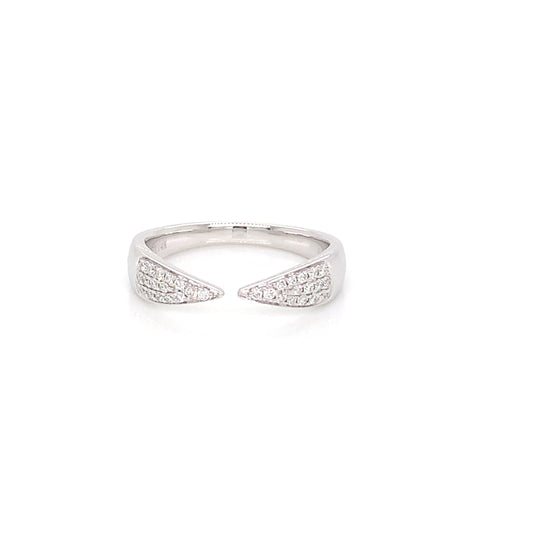 14K White Gold Pointed Diamond Ring | Sleek Modern Accent 0.16 CTW