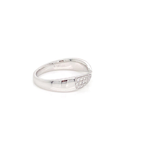 14K White Gold Pointed Diamond Ring | Sleek Modern Accent 0.16 CTW