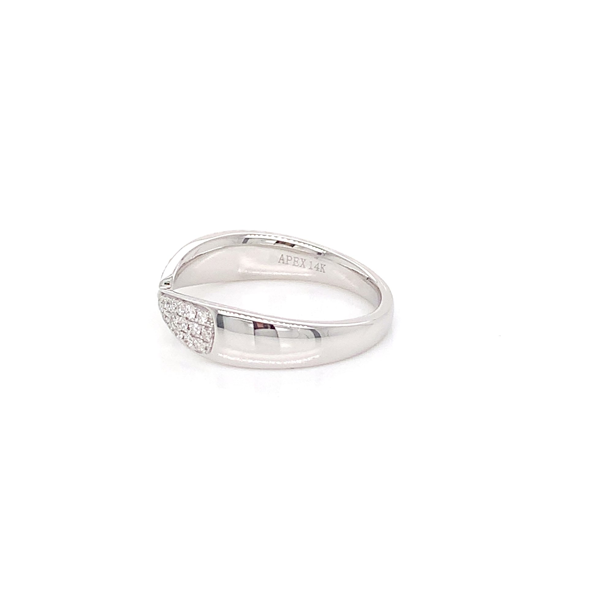 14K White Gold Pointed Diamond Ring | Sleek Modern Accent 0.16 CTW