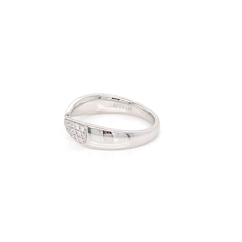 14K White Gold Pointed Diamond Ring | Sleek Modern Accent 0.16 CTW