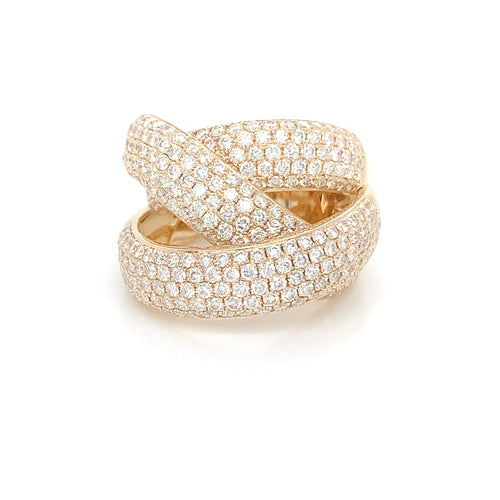 14K Diamond Wrap Ring | 3.48 cttw Pavé Set Luxury