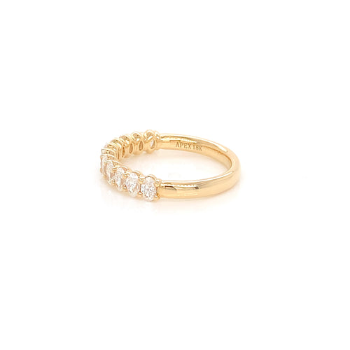 18K White Gold Emerald Cut Band | Elegant Diamond Eternity Ring