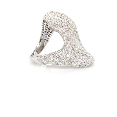 Sculptural Free Form Ring – 3.84ct Diamonds & 1.13ct Sapphires, 18kt White Gold, Size 6.5