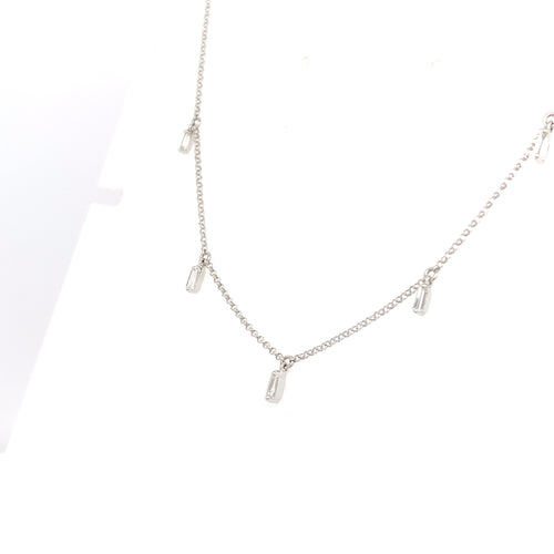 Baguette Necklace – 0.37ct, 18" in 18kt White Gold
