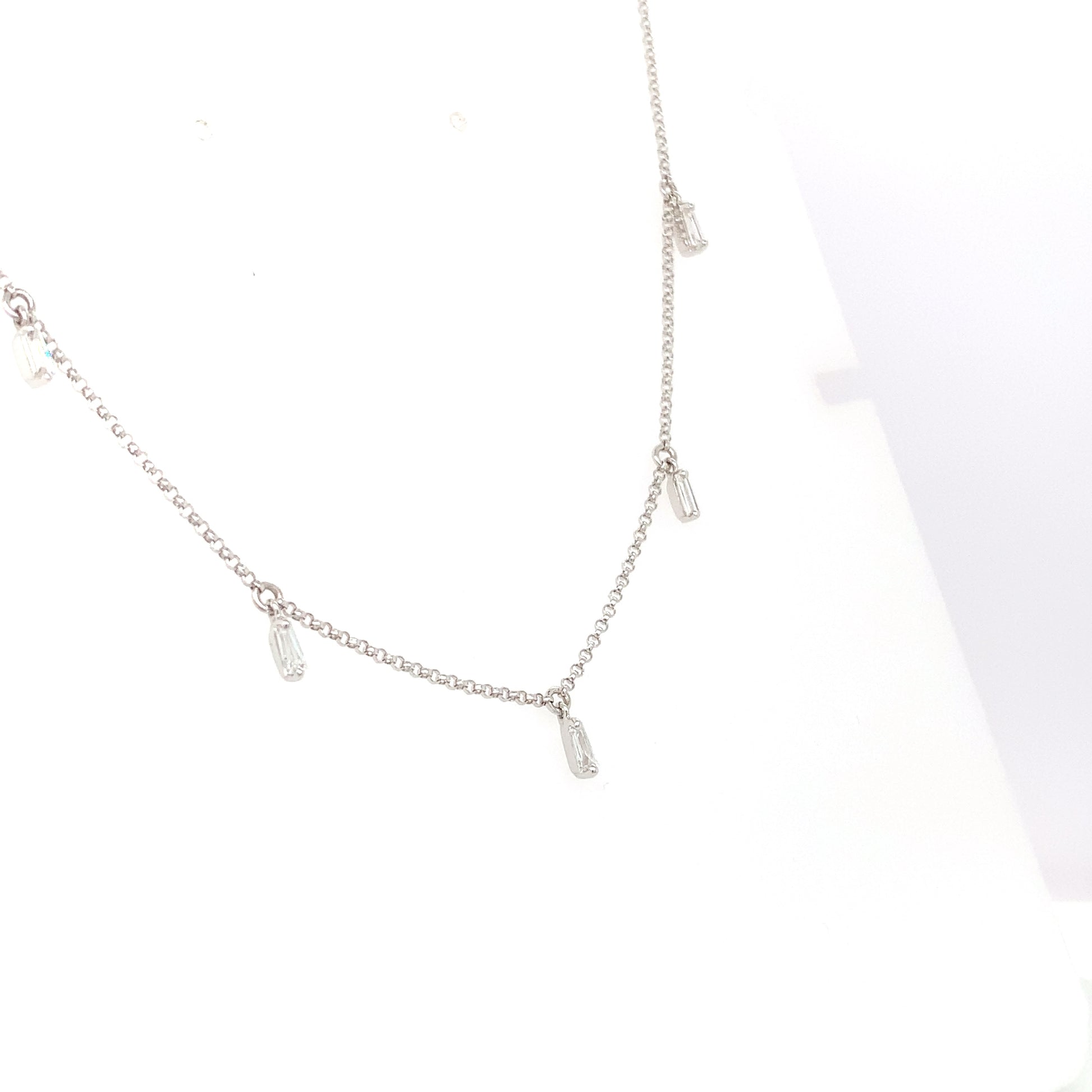 Baguette Necklace – 0.37ct, 18" in 18kt White Gold