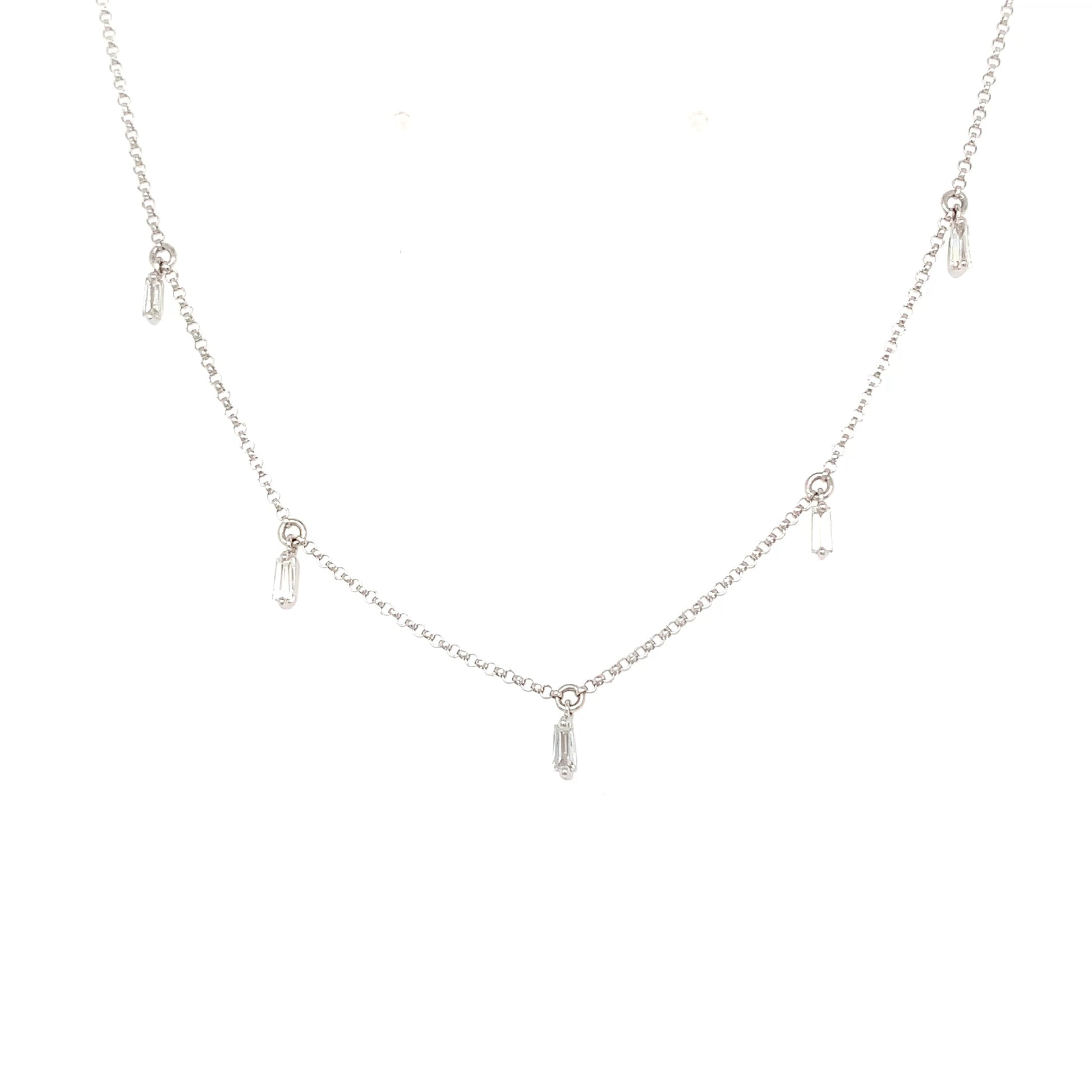 Baguette Necklace – 0.37ct, 18" in 18kt White Gold