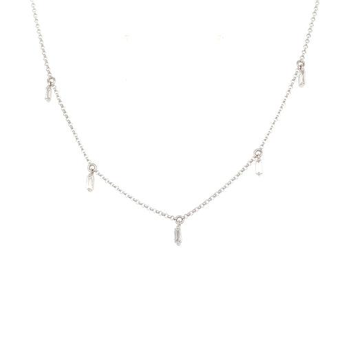 Baguette Necklace – 0.37ct, 18" in 18kt White Gold