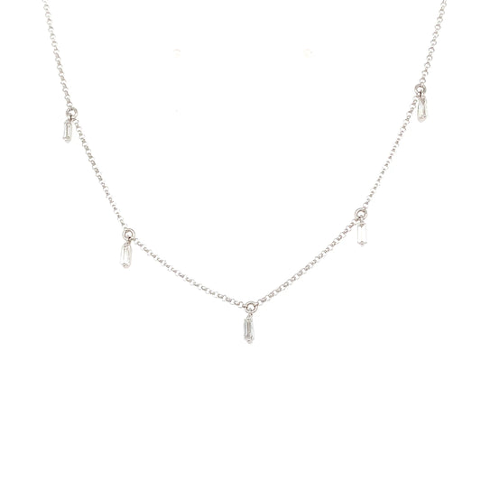 Baguette Necklace – 0.37ct, 18" in 18kt White Gold