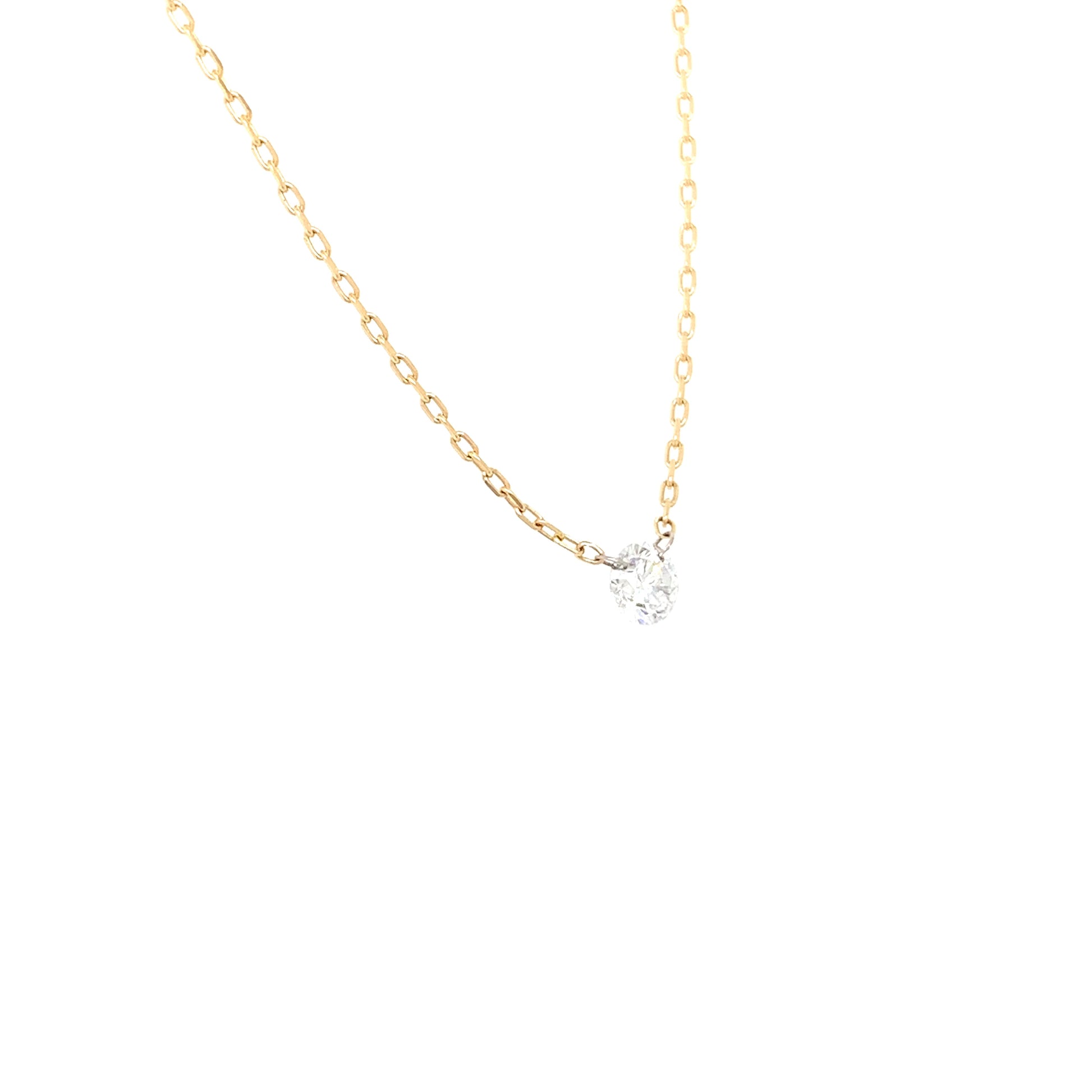 Solitaire Diamond Chain 18kt Yellow Gold – 0.31ct, 18"